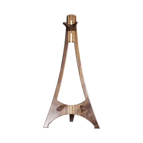 Geneva - Natural Wood Acoustic Guitar Stand - Walnut Maple Zebrawood - AG-300 - Front